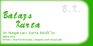 balazs kurta business card